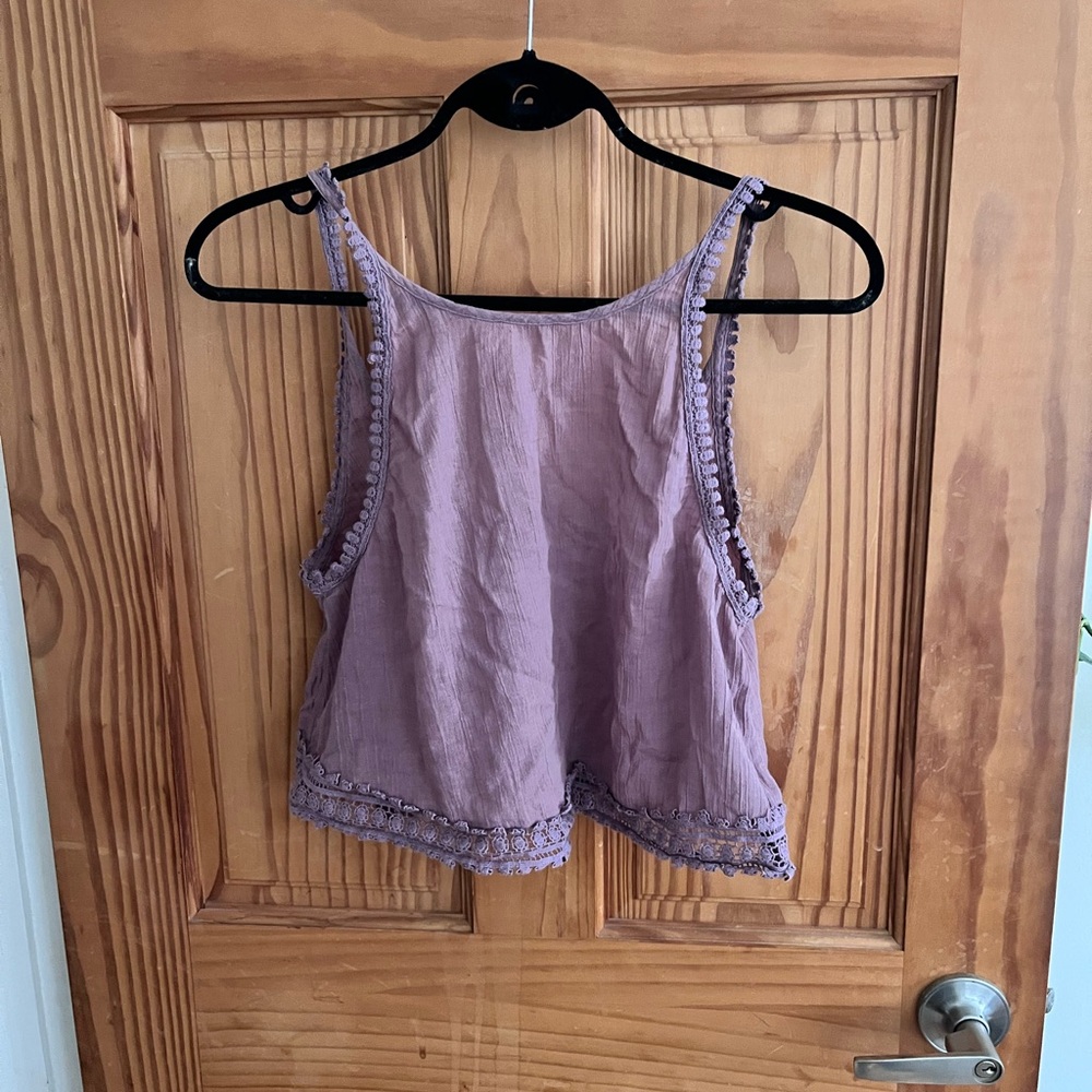 TNA Purple Relaxed Crop Tank Top
